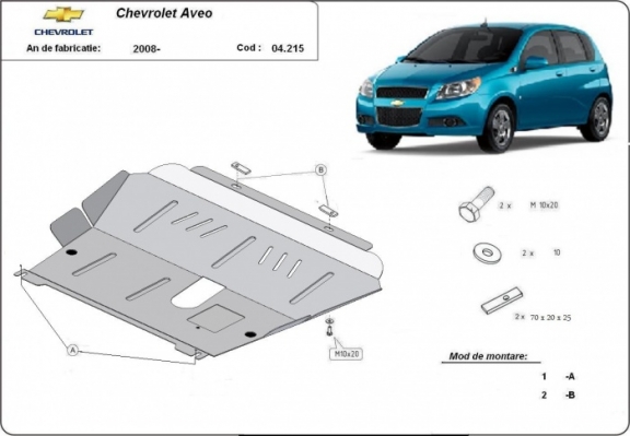 Acél motor, kapcsolószekrény, hűtő védőlemez Chevrolet Aveo