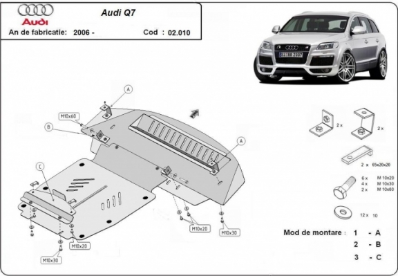 Acél motorvédőlemez Audi Q7