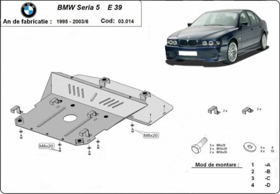 Motor, karter- védő acéllemez BMW Seria5 E39