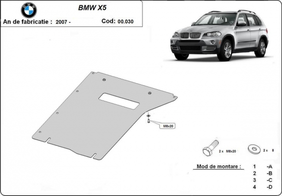 Acél kapcsolószekrény védőlemez BMW X5
