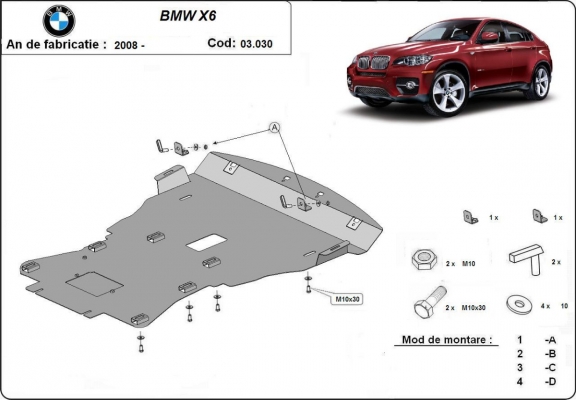 Motor, karter- védő acéllemez BMW X6