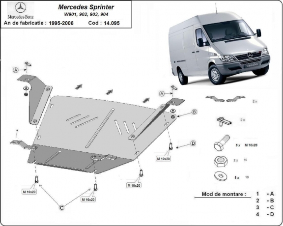 Motor, karter- védő acéllemez Mercedes Sprinter
