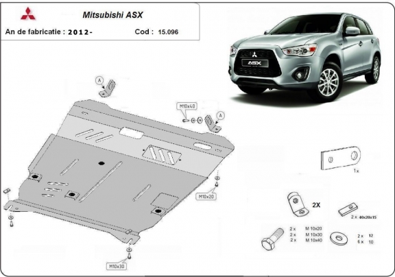 Acél motor, kapcsolószekrény védőlemez Mitsubishi ASX
