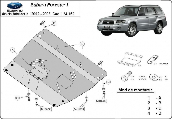 Motor, karter- védő acéllemez Subaru Forester 2