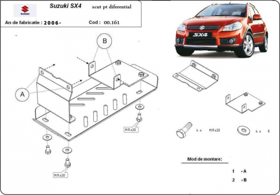 Acél differenciálmű védőlemez Suzuki SX 4