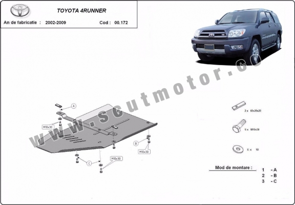 Acél kapcsolószekrény védőlemez Toyota 4Runner