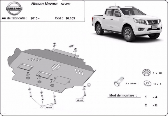 Motor, karter- védő acéllemez Nissan Navara NP300