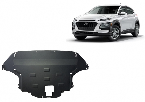 Acél motor, sebességváltó, hűtő, első lökhárító védőlemez Hyundai Kona