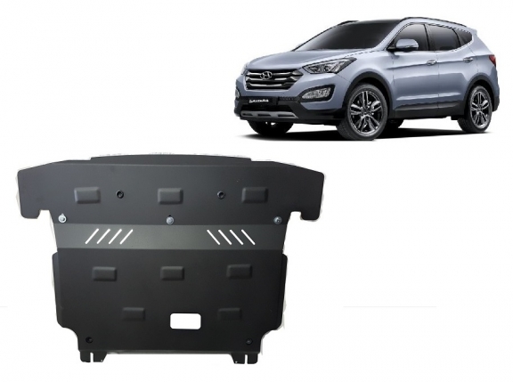 Acél motor, kapcsolószekrény, hűtő védőlemez Hyundai Santa Fe