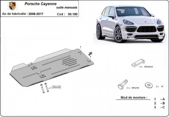 Acél kapcsolószekrény védőlemez Porsche Cayenne