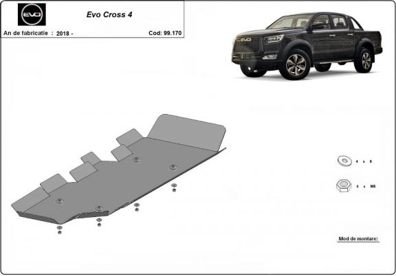 Acél üzemanyagtartály védőlemez Evo Cross 4
