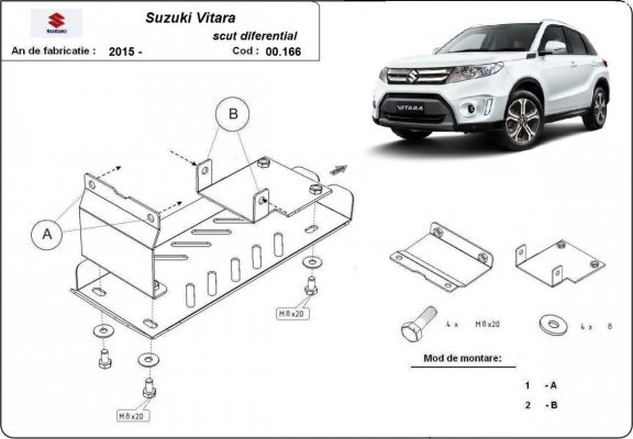 Alumínium differenciálmű védőlemez Suzuki Vitara