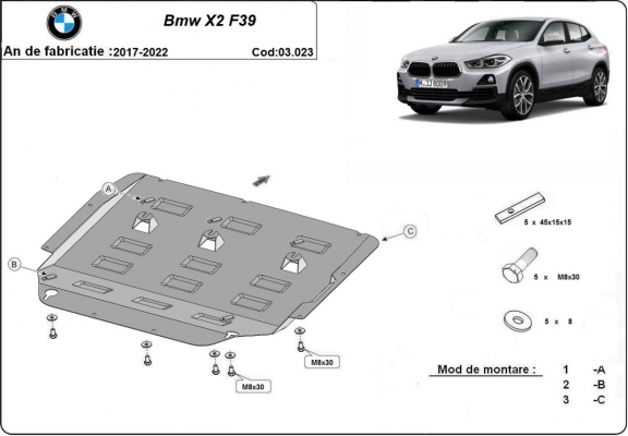 Acél motorvédőlemez BMW X2 F39