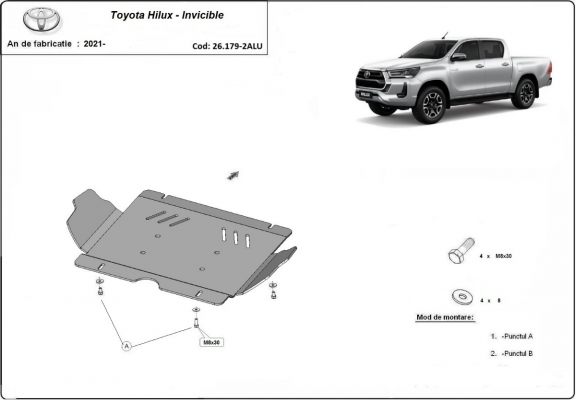 Motor, karter- védő Alumíniumlemez Toyota Hilux Invincible