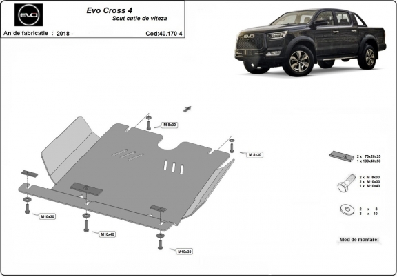 Acél kapcsolószekrény védőlemez Evo Cross 4