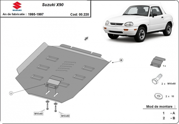 Acél kapcsolószekrény védőlemez Suzuki X90