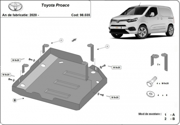 Acél AdBlue tartályvédő lemez Toyota Proace