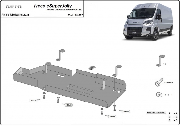 Acél AdBlue tartályvédő lemez Iveco eSuperJolly