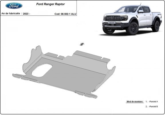 Alumínium Motorvédőlemez Ford Ranger Raptor
