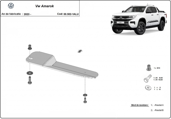 Acél üzemanyag szűrő védőlemez Volkswagen Amarok