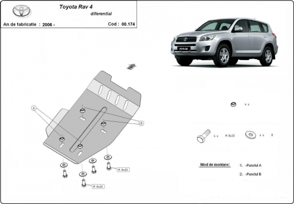 Acél differenciálmű védőlemez Toyota RAV 4