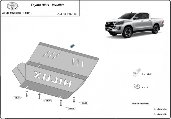 Alumínium hűtő védőlemez Toyota Hilux Invincible