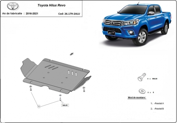 Motor, karter- védő Alumíniumlemez Toyota Hilux Revo