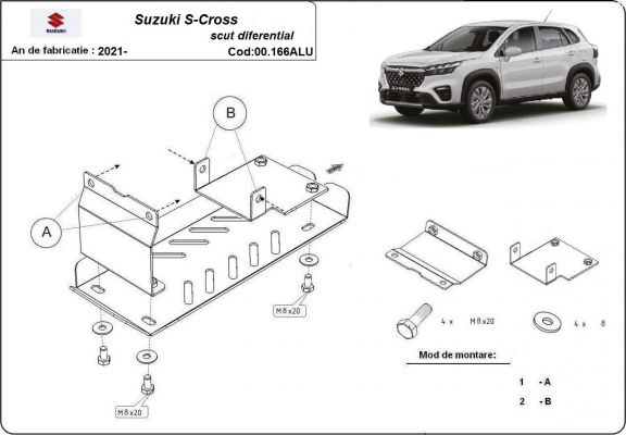Alumínium differenciálmű védőlemez Suzuki S-Cross