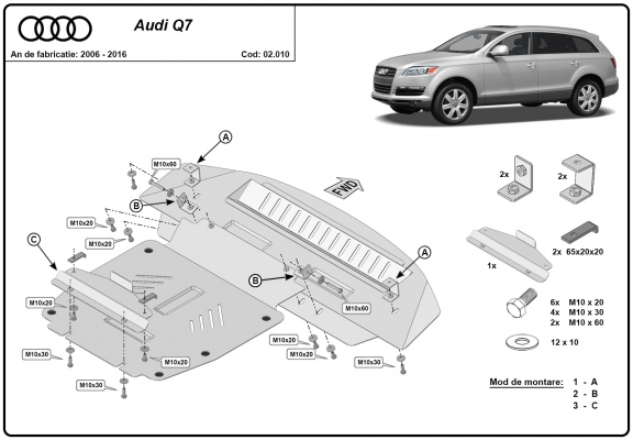 Acél motorvédőlemez Audi Q7