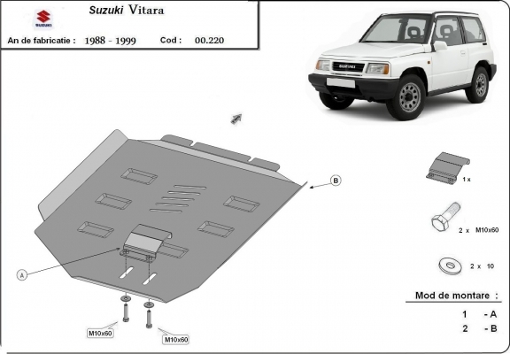 Acél kapcsolószekrény védőlemez Suzuki Vitara
