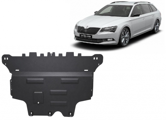 Acél motor, sebességváltó, hűtő, első lökhárító védőlemez Skoda Superb
