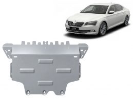 Alumínium motor-, sebességváltó-, hűtő-, első lökhárító védőlemez Skoda Superb III