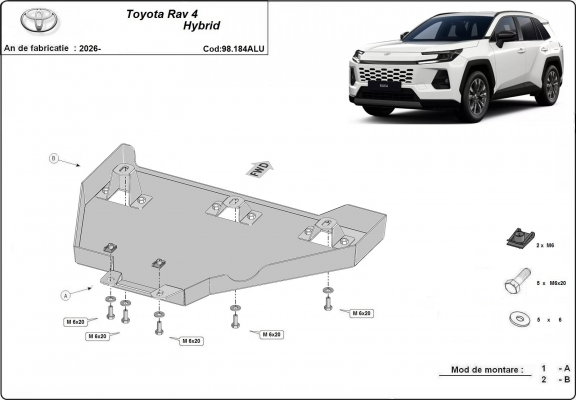 Alumínium differenciálmű védőlemez Toyota Rav4