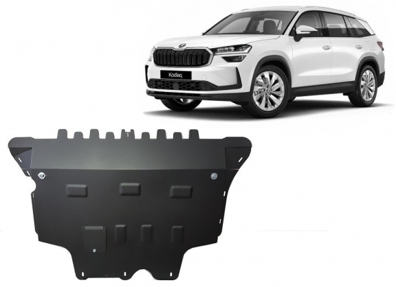 Acél motor, sebességváltó, hűtő, első lökhárító védőlemez Skoda Kodiaq Hybrid