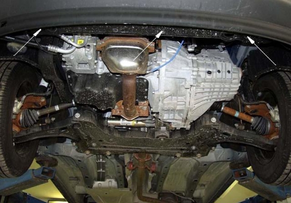 Acél motor, kapcsolószekrény, hűtő védőlemez Ford Transit Connect