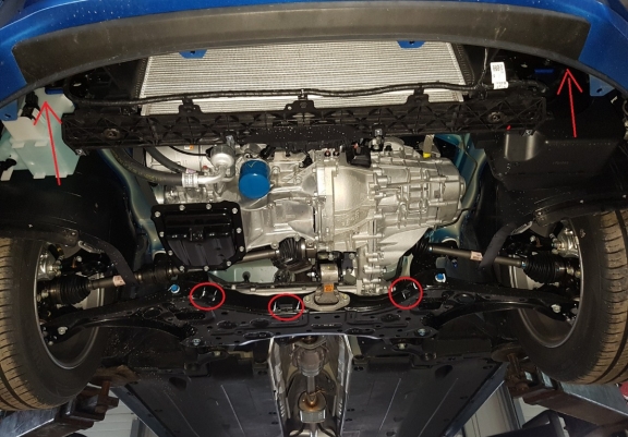 Acél motor, sebességváltó, hűtő, első lökhárító védőlemez Hyundai Elantra