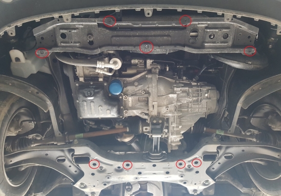 Acél motor, sebességváltó, hűtő, első lökhárító védőlemez Kia Stonic