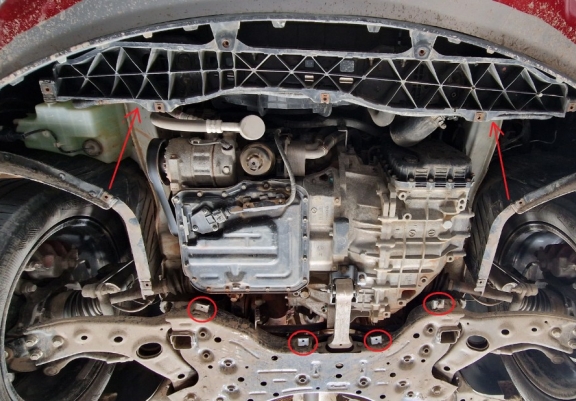 Acél motor, sebességváltó, hűtő, első lökhárító védőlemez Kia Sorento