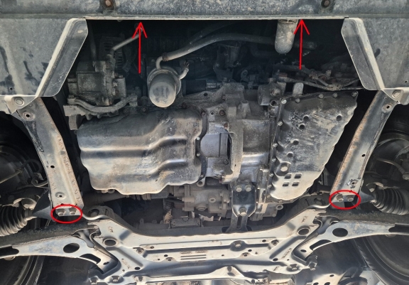 Acél motor, kapcsolószekrény védőlemez Mitsubishi Outlander