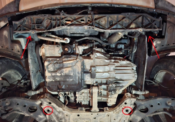 Acél motor, kapcsolószekrény, hűtő védőlemez Hyundai Santa Fe