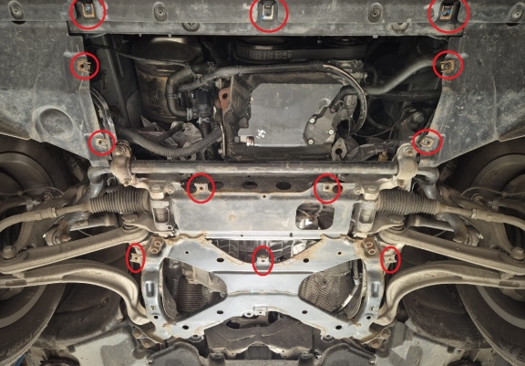 Acél motor, hűtő védőlemez Audi Q5