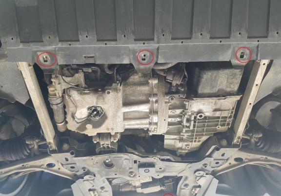 Acél motor, kapcsolószekrény, hűtő védőlemez Mercedes B-Class W246