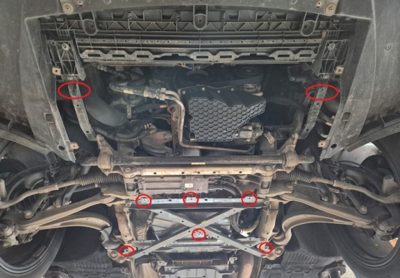 Acél motor, hűtő védőlemez Porsche Macan