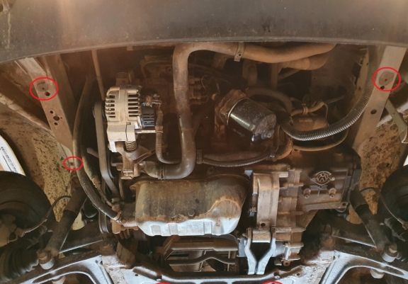 Acél motor, kapcsolószekrény védőlemez VW Transporter T4