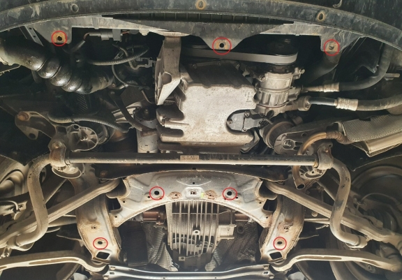 Acél motor, sebességváltó, hűtő, első lökhárító védőlemez Audi A6