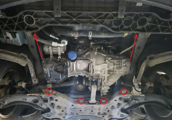 Acél motor, sebességváltó, hűtő, első lökhárító védőlemez Hyundai IX35