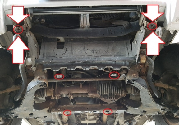 Acél motor, hűtő védőlemez Mitsubishi Pajero 3 (V60, V70)