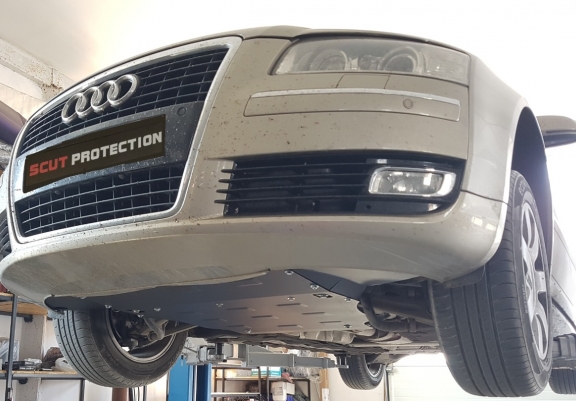 Acél motor, sebességváltó, hűtő, első lökhárító védőlemez Audi A8