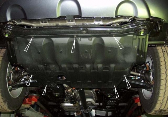 Acél motor, kapcsolószekrény, hűtő védőlemez Hyundai Santa Fe