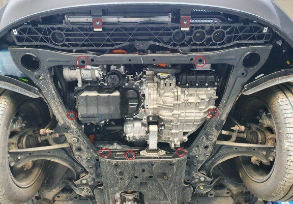 Acél motor, sebességváltó, hűtő, első lökhárító védőlemez Kia Sportage